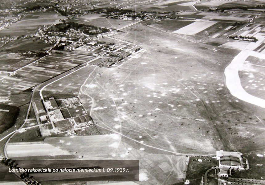 Lotnisko Rakowickie po nalocie niiemieckim 1.09.1939r.