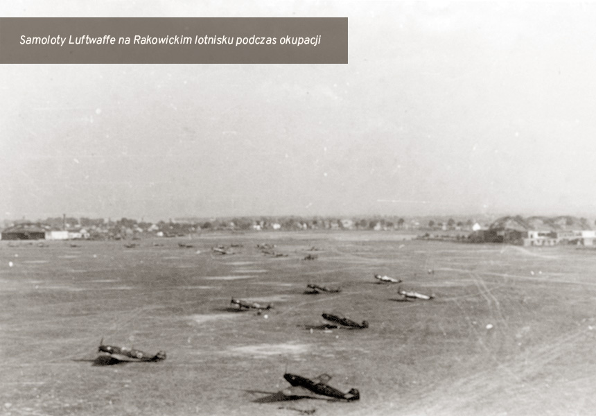 Samoloty Luftwaffe na Rakowickim lotnisku podczas okupacji.