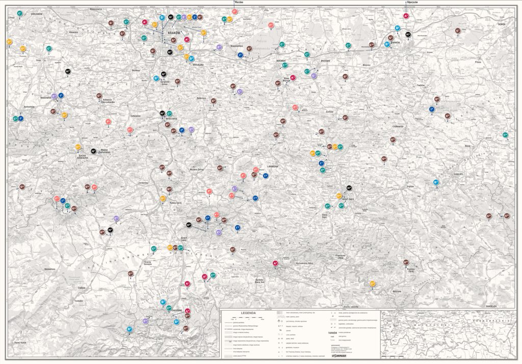 Widok mapy Lotnicze Ślady w Małopolsce