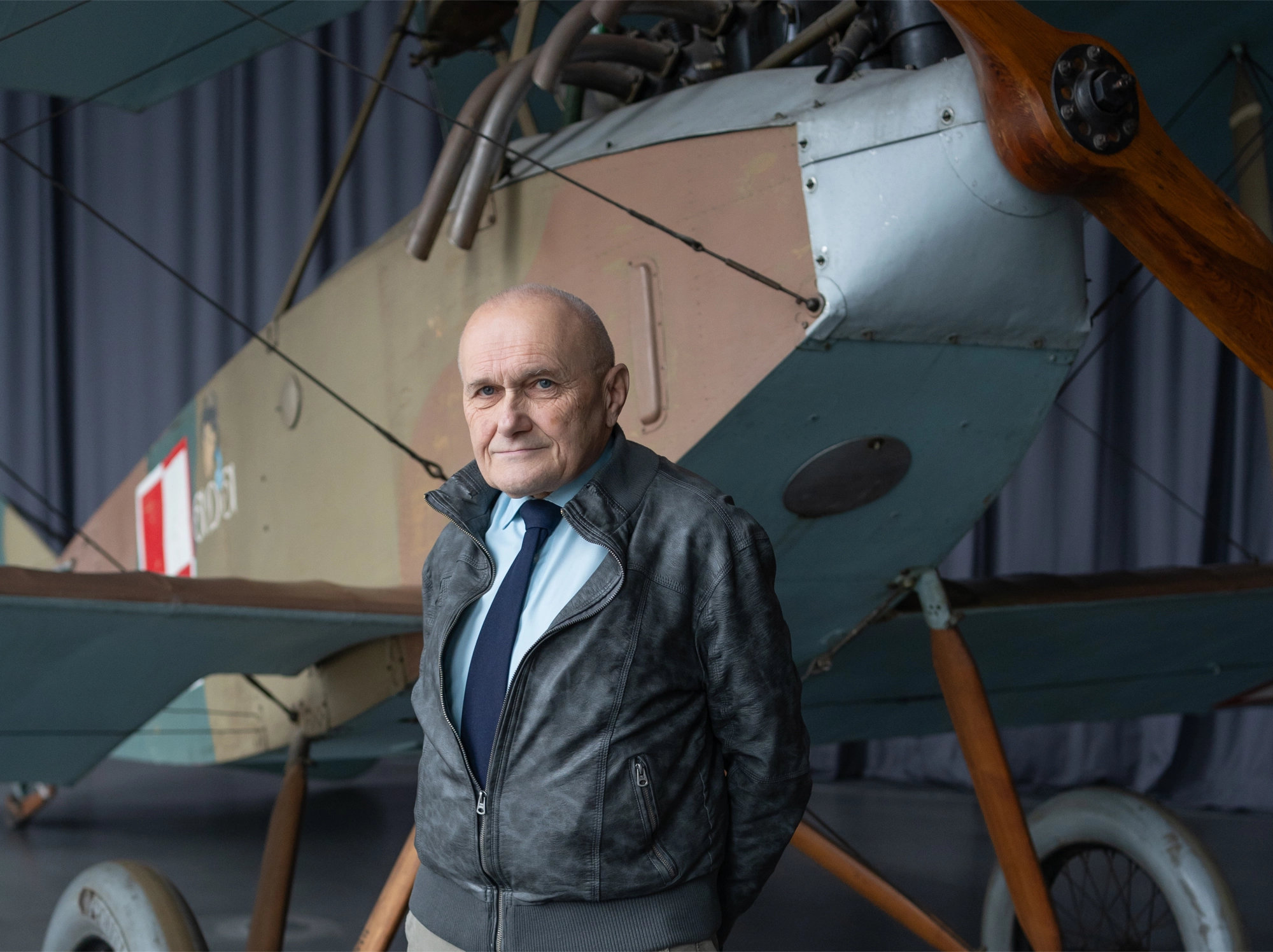 Jan Hoffmann w Muzeum Lotnictwa Polskiego w Krakowie