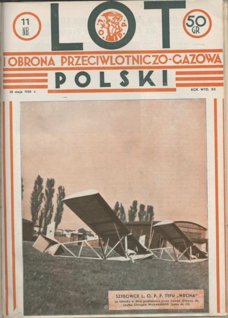 Strona tytułowa jednego z polskich przedwojennych periodyków lotniczych