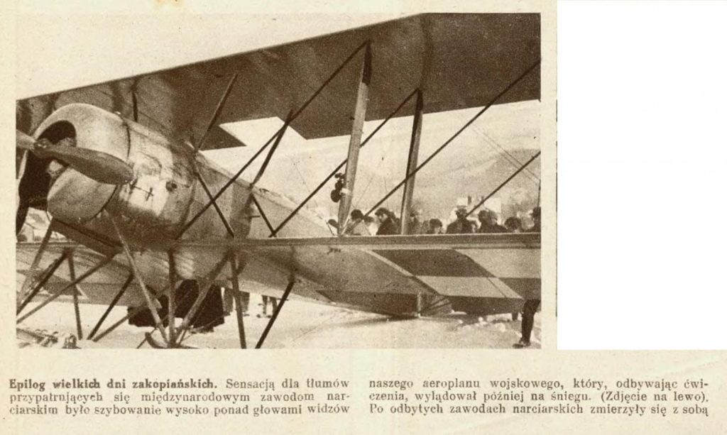  Informacja prasowa o lotach w Zakopanem z 1927 r.