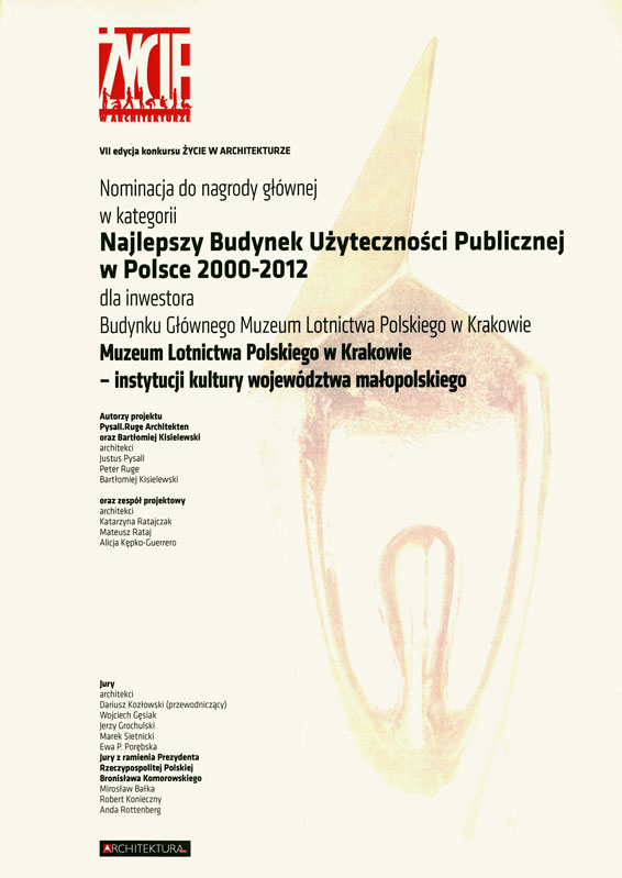Nominacja do nagrody głównej: "Najlepszy Budynek Użyteczności Publicznej w Polsce 2000-2012"